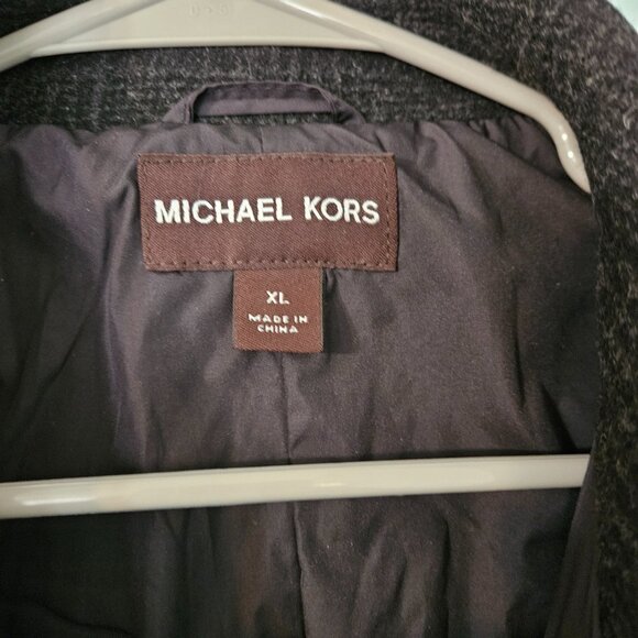 Men's Michael Kors Wool Blend Overcoat Size XL Medium Tweed Knee Length - Picture 4 of 13